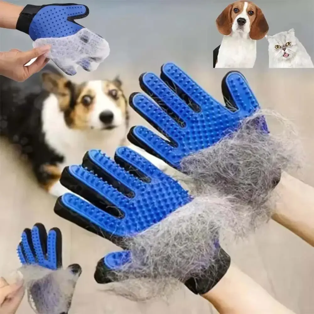 Pet Hair Remover Shower Gloves Puppy Cats Bath Brush Cleaning Silicone Comb Glov